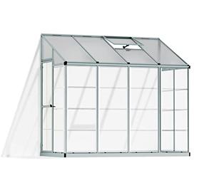 Canopia by Palram serre de jardin Lean To 3m² (argent) Cadre en aluminium, Panneaux en Polycarbonate, Résistant aux UV