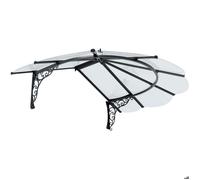 Canopia by Palram Auvent de porte d'entrée Iris 2.2m² Marquise de Porte, Protection Contre la Pluie et le Soleil pour Maison, (Noir)