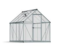 CANOPIA Palram Mythos Serre de Jardin- Polycarbonate Protégé Contre Le Solaire et Cadre en Aluminium, Base Inclue - Argent