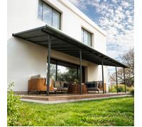 Auvent de terrasse en aluminium Sierra Cabrio Palram - Canopia 3 x 8,5 m anthracite Heat Block