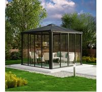 Gazebo tonnelle fermée 8.6m² gris anthracite - Palram - 704744 - ledro 3000