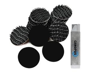 CANOPUS Dual Lock SJ3550 CF Lot de 16 cercles de 23 mm de diamètre, fermeture refermable étanche, autocollants extra forts, parfaits pour mur, métal, bois, plastique, verre