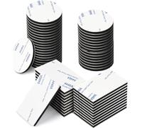 CANOPUS Ruban Adhésif Double Face Extra Fort Noir 9448A, 48 PCs (24 PCs 50mm x 30mm + 24 PCs 30mm-Dia) Étanche Double Face Extra Fort, Tampon Adhésif Double Face Robuste Pour Intérieur, Extérieur