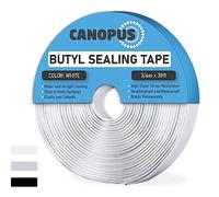 CANOPUS Ruban Butyle pour RV, Caravane, Camping-car, Ruban Butyle Extra Fort Blanc (2mm x 20mm x 9.1m) Auto-Adhésif