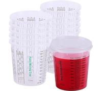 CANOPUS Tasses à Mesurer en Plastique Avec Couvercles, 360ml Pot de Melangeur Resine Epoxy, Coupelle de melange Epoxy, tasse graduee, Doseur Peinture, Pot melange Peinture, (12 Tasses + 3 Couvercles)