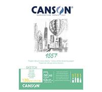 CANSON 1557 - Bloc 50 feuilles de papier croquis blanc A4 - 120g/m²