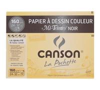 Canson 200317104 Pochette De 12 Feuilles Papier Dessin 160 G 24 X 32 Cm Noir Lot De 10