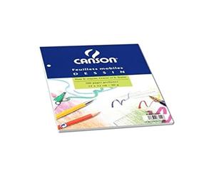 CANSON 39952 Feuillet Mobile A4 210x 297mm Papier Dessin Grain 100p Perfore Assorties