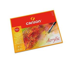 Canson Acrylic Bloc Collé 4 Côtés 10 Feuilles 400g 32 X 41 Cm 10 Feuilles Blanc Naturel