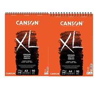 CANSON Album 120 feuilles XL® CROQUIS - spiralé petit côté - A3 90g/m² & Album 120 feuilles XL® CROQUIS - spiralé petit côté - A4 90g/m²