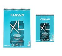 CANSON Album 30 feuilles XL® AQUARELLE - spiralé petit côté - A3 300g/m² grain fin - Blanc & Album 20 feuilles XL® AQUARELLE - spiralé petit côté - A5 300g/m² grain fin - Blanc