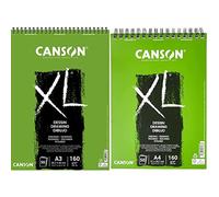 CANSON Album 50 feuilles XL® DESSIN - spiralé petit côté - A3 160g/m² & Album 50 feuilles XL® DESSIN - spiralé petit côté - A4 160g/m²