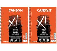 CANSON Album de 60 feuilles papier dessin CROQUIS XL spirale grand c... (Lot de 2)