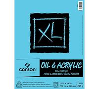 Canson Bloc de Papier Acrylique XL Series - Texture similaire à la Toile - 61,7 kg - 28 x 35,6 cm - Blanc - 24 Feuilles - 28 x 35,6 cm