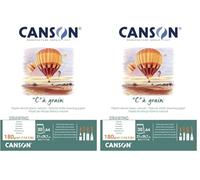 CANSON "C" à Grain - Bloc 30 feuilles de papier dessin - Grain fin - A4-180g/m² - Blanc naturel (Lot de 2)