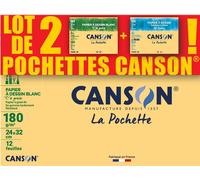 CANSON C400110435 CANSON Papier à dessin « C » à grain et « Mi-Teintes », lot de 2