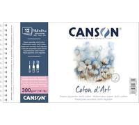 CANSON Coton d'Art - Album spiralé 12 feuilles 13.5x21cm 300gm2 grain satin