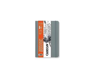CANSON Graduate Book - Carnet de croquis cousu 184 pages - Très lisse - Couverture Rigide Gris clair - 14 x 21,6 cm - 90g/m² - Blanc