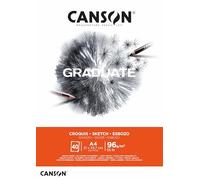CANSON Graduate Croquis - Bloc 40 feuilles de papier blanc à croquis A4 - 96g/m²