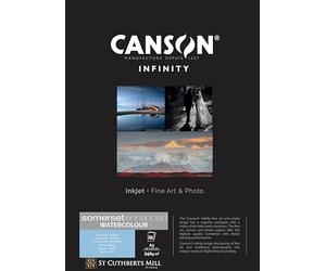 CANSON Infinity - Somerset Enhanced Watercolour White - Boîte 25 feuilles A3 de papier d'impression texturé 240g/m² Blanc naturel