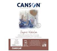 CANSON Ingres Vidalon - Bloc 30 feuilles de papier dessin vergé - 32 x 41 cm - 100g/m² - Blanc