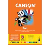 CANSON Kids Création couleur - Bloc 10 feuilles 24 x 32 cm - 185g/m² - 10 couleurs assorties