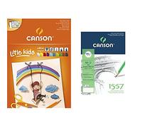Canson Kids Papier couleur 30 feuilles A4 21 x 29,7 cm vives Assorties & 1557 204127408 Papier à dessin Grain Léger Blanc Pur