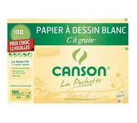 CANSON La Pochette ""C"" à Grain Papier à dessin A4 12 feuilles blanc