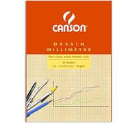 CANSON Lot de 10 Blocs de papier millimétré, A4, 90 g, bistre, 50 feuilles