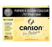 CANSON Lot de 10 Pochettes de 12 feuilles de papier à dessin Mi-Teintes 160g 320 x 240 mm noir