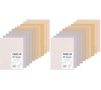 CANSON Mi-Teintes - Assortiment 10 feuilles de papier dessin A4-160g/m² - Couleurs pastel (Lot de 2)
