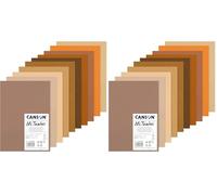 CANSON Mi-Teintes - Assortiment 10 feuilles de papier dessin A4-160g/m² - Nuances de brun (Lot de 2)