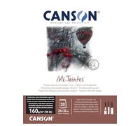 CANSON Mi-Teintes - Bloc 20 feuilles de papier dessin 24X32 - 160g/m²- Noir