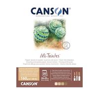 CANSON Mi-Teintes - Bloc 20 feuilles de papier dessin 24x32 - 160g/m² - Nuances de marron