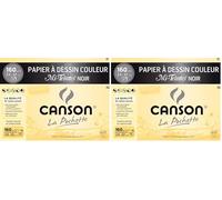 CANSON Mi-Teintes - Pochette 12 feuilles de papier dessin noir 24x32-160g/m²