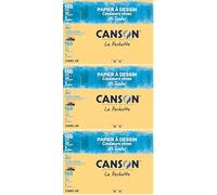 CANSON Mi-Teintes - Pochette 8 feuilles de papier dessin A3-160g/m² couleurs vives (Lot de 3)