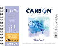 Canson Montval : album spiralé petit côté - 12 feuilles papier aquarelle spirale MONTVAL 300g A4 Ref-807160 CANSON