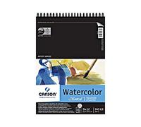 Canson Montval Bloc Aquarelle à Froid sans Acide Papier français à Reliure métallique 63,5 kg, 9 x 30,5 cm, 12 Feuilles, 0, 9 "x 12 "
