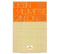 Canson - Papier millimétré brun imprimé jaune 50 feuilles 72 g A3 blanc | 10 pièces