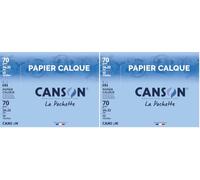 CANSON - Pochette 12 feuilles de papier calque 24x32cm - 70g/m² (Lot de 2)
