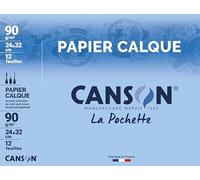 CANSON - Pochette 12 feuilles de papier calque 24x32cm - 90g/m²