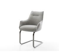 Cantilever Alja-Flex avec accoudoirs tissu structuré doux gris pied cantilever plat grafiete resorts ensachés