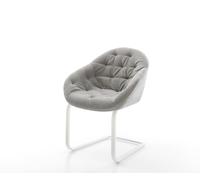 Cantilever Gaio-Flex tissu structuré doux gris pied cantilever plat blanc