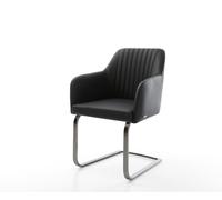 Cantilever Greg-Flex cuir de vache noir pied cantilever plat grafiete ressorts ensachés