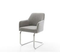 Cantilever Greg-Flex tissu structuré doux gris pied cantilever plat acier inoxydable resorts ensachés