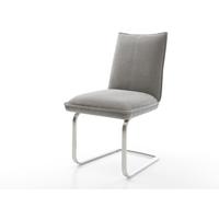 Cantilever Lelio-Flex tissu structuré doux gris pied cantilever plat acier inoxydable resorts ensachés