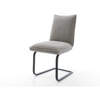 Cantilever Lelio-Flex tissu structuré doux gris pied cantilever plat noir resorts ensachés