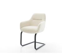 Cantilever Pejo-Flex tissu teddy beige pied cantilever plat noir resorts ensachés