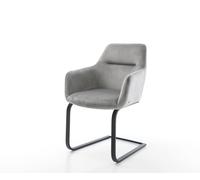 Cantilever Pejo-Flex velours gris pied cantilever plat noir ressorts ensachés