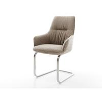 Cantilever Zelia-Flex avec accoudoirs bou oue pied cantilever plat acier inoxydable ressorts ensachés